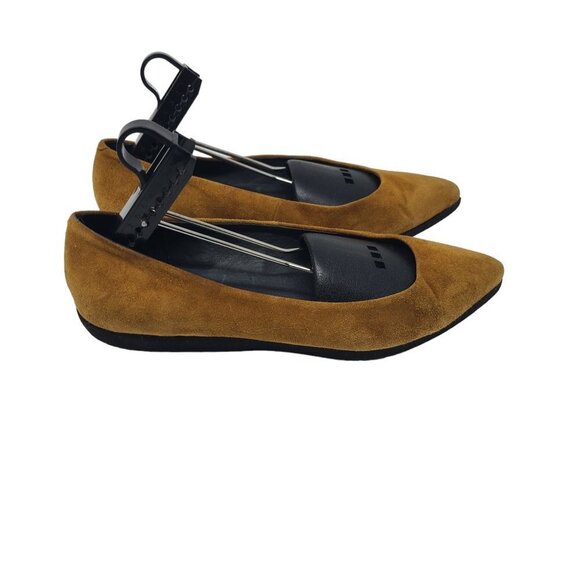 Jeffrey‎ Campbell Brown/ Mustard Suede Pointed Toe  Slip-On Women's Flats SZ 10 - Picture 1 of 6